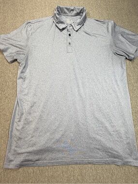 Telaleo Men’s Medium Quick Dry Performance Heather Blue Polo Athletic